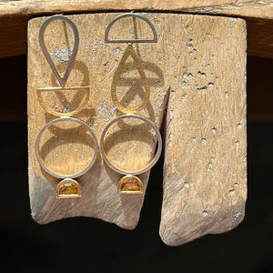 Totem Asymmetric Earrings with Citrines NYC